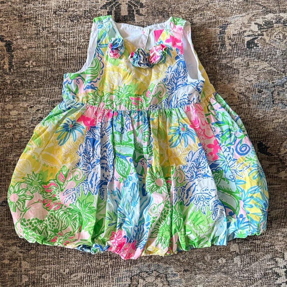 Lilly Pulitzer Pink and Green Baby Dress